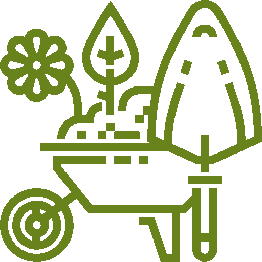 Icono herramientas de jardinería verde